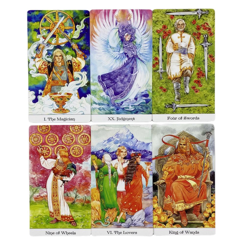 Carte dei Tarocchi della Ruota d'Oro Mazzo Oracolo da 78 Carte Edizione Divinazione delle Visioni Inglese Giochi da Tavolo