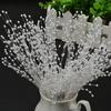 Handmade Wedding Decor White Line Beads White Pearl Beaded Bridal Bouquets 24cm For Bride-to-be Gift Bridal Showers Wedding