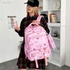 Nylon Backpack for Kids and Teens with Cute Cartoon Pattern Fashion School Bag for Girls Large Capacity Daily Use Bookbag
