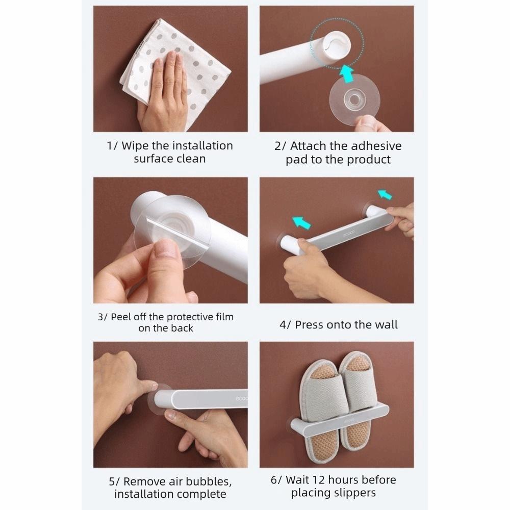 Multifunktionaler Schuhaufbewahrungsorganizer Ohne Bohren Handtuchhalter Wandmontiert Pantoffelregal Badezimmer