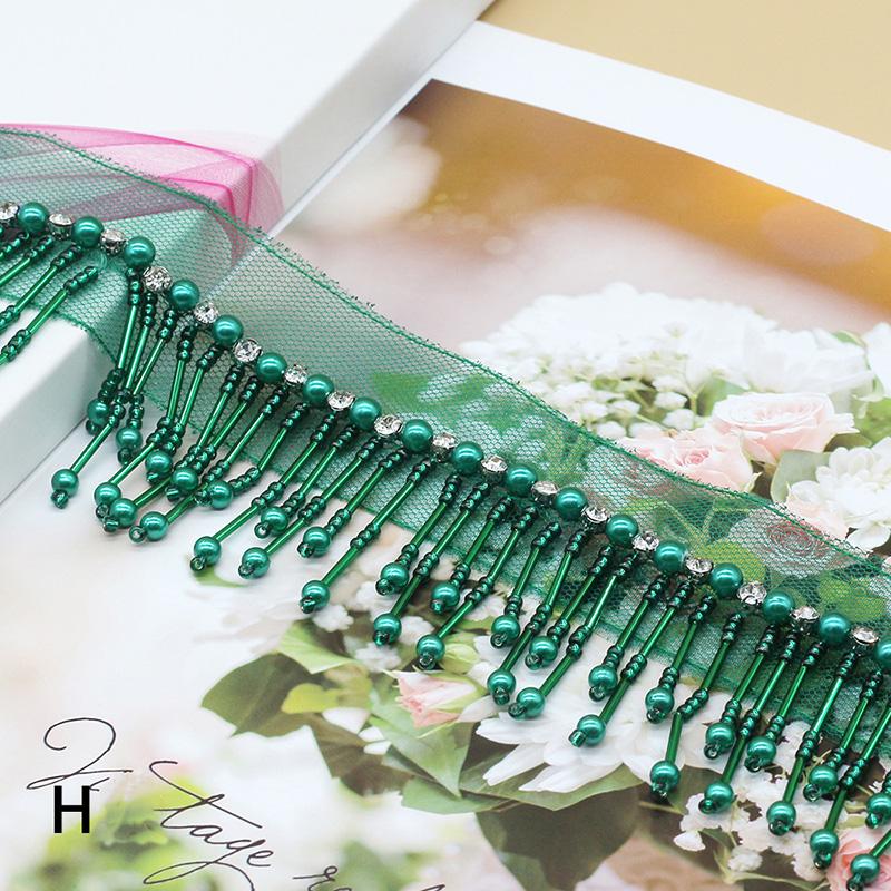 5 Yard Beaded Tassel Latin Dance Dress Decor Trim Fringe Lace Trimming Clothes Curtain Upholstery Sofa Sewing Accessories