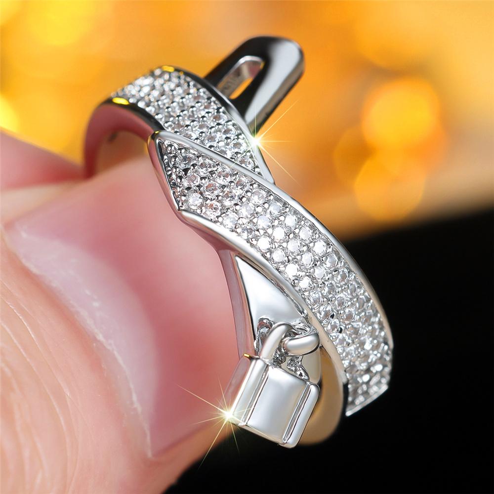 Женские милые белые циркониевые серебристого цвета свадебные украшения кольца обещания любви помолвочные кольца для женщин 6