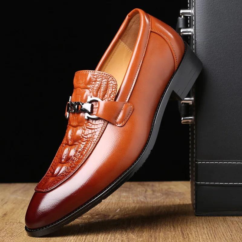 Fashion Luxury Men Leather Shoes Fashion Wedding Party Shoes Luxury Men Designer Business Flats Shoes Large Size 2025 New Rty6