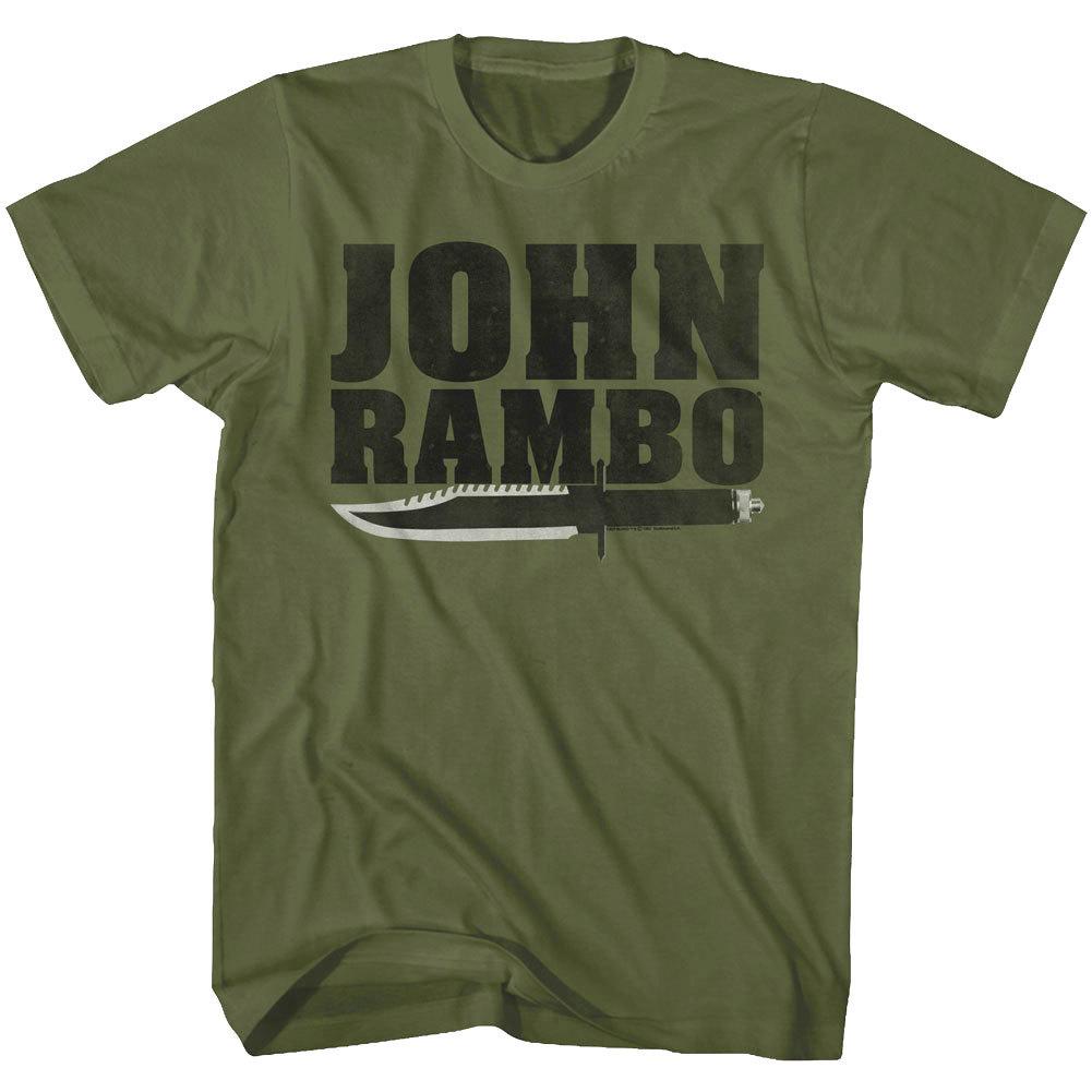 John Rambo Knife Movie Poster Men T Shirt Army Military Blade Machete S