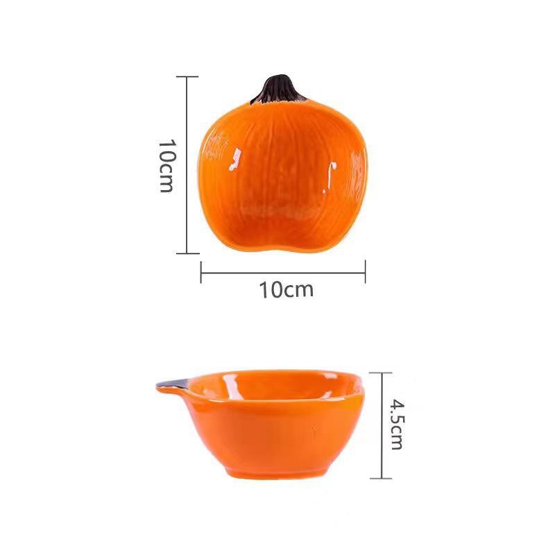 Creative Ceramic Multi-use Dipping Dish: Cute Fruit & Seasoning Tray for Soy Sauce, Vinegar, Hot Pot, and More.