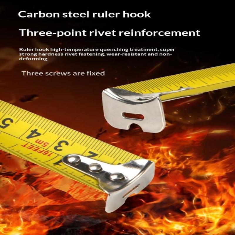 Precise Clear Steel Tape Measure Retractable 3M/5M/7.5M/10M Thickened Rubberized Woodworking Wear-Resistant Tool Tape Ruler