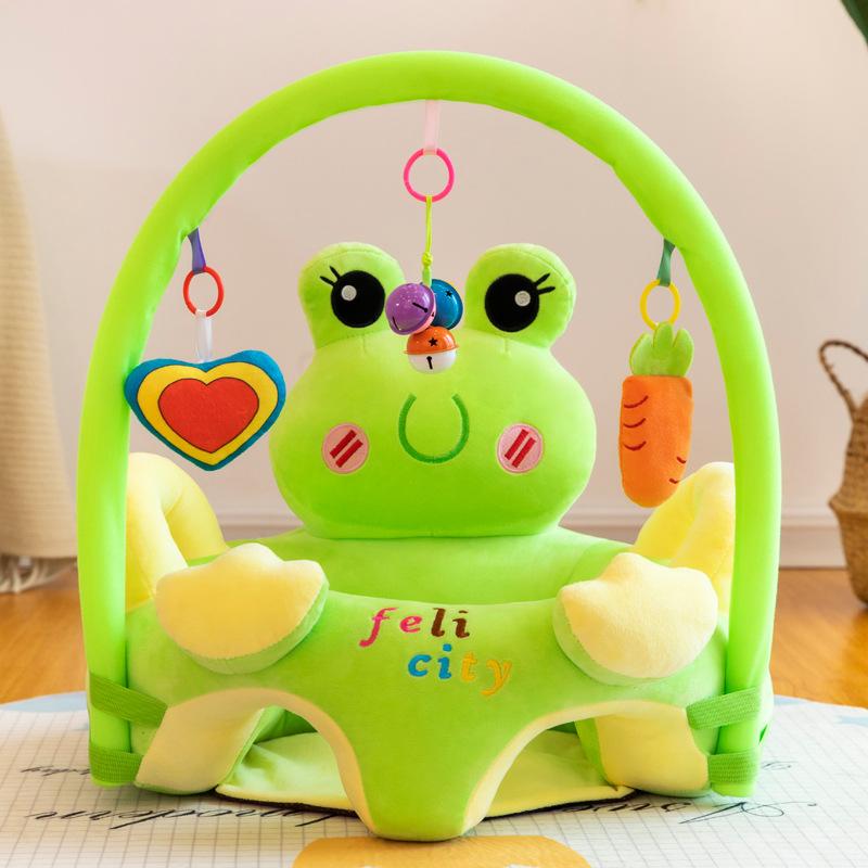Neuer, weicher Lernstuhl für Kinder mit Stange, wunderschön geformtes, elektrisch besticktes Plüschpuppen-Kleinsofa