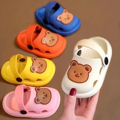 Infantil Desenho Animado Urso Jardim Tamancos Chinelo Antiderrapante Slip-on Sapatos Aquáticos Sandálias Respiráveis Ao Ar Livre Para Bebês Meninas