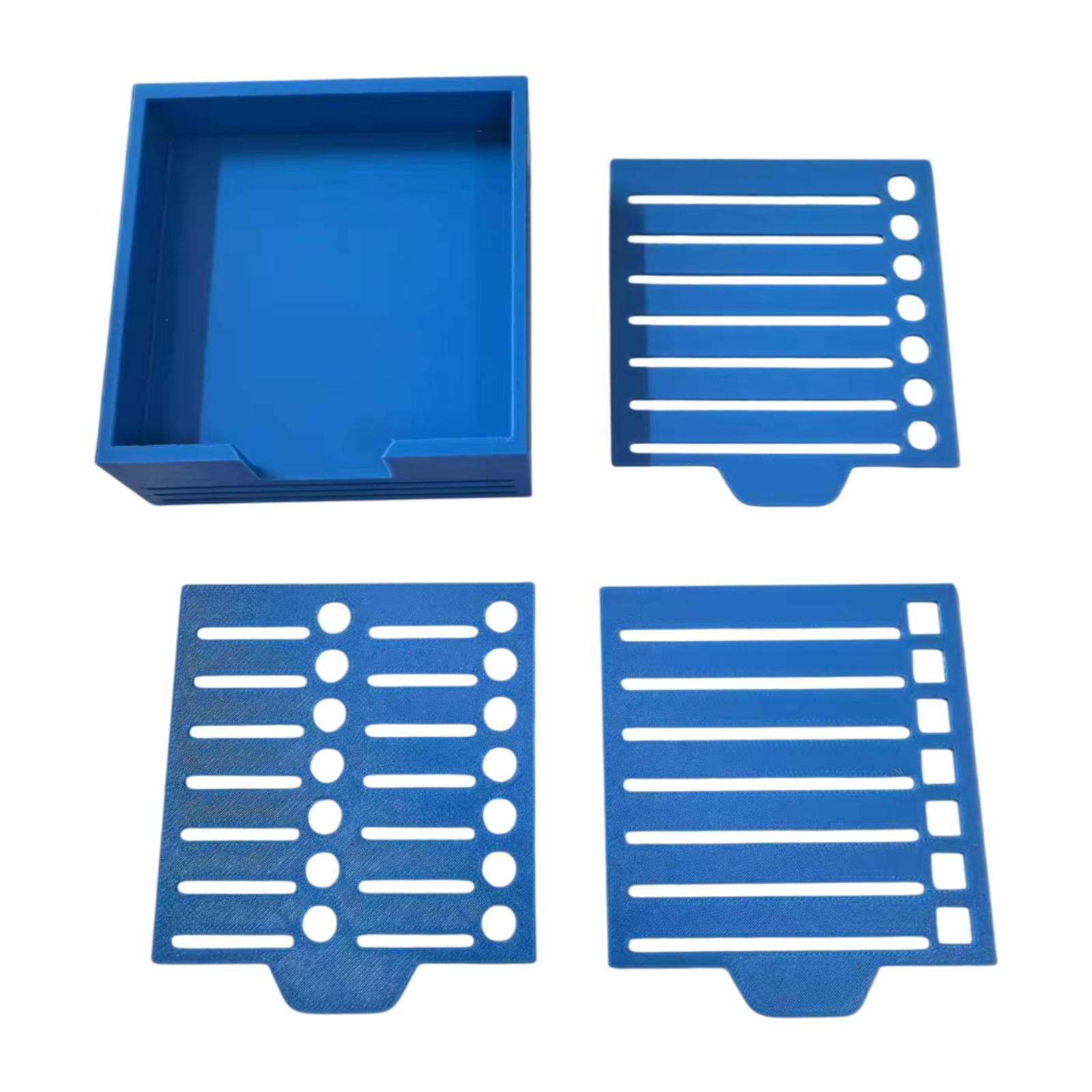 

Sticky Note Holder with Stencil Multifunctional Note Dispenser for School синий