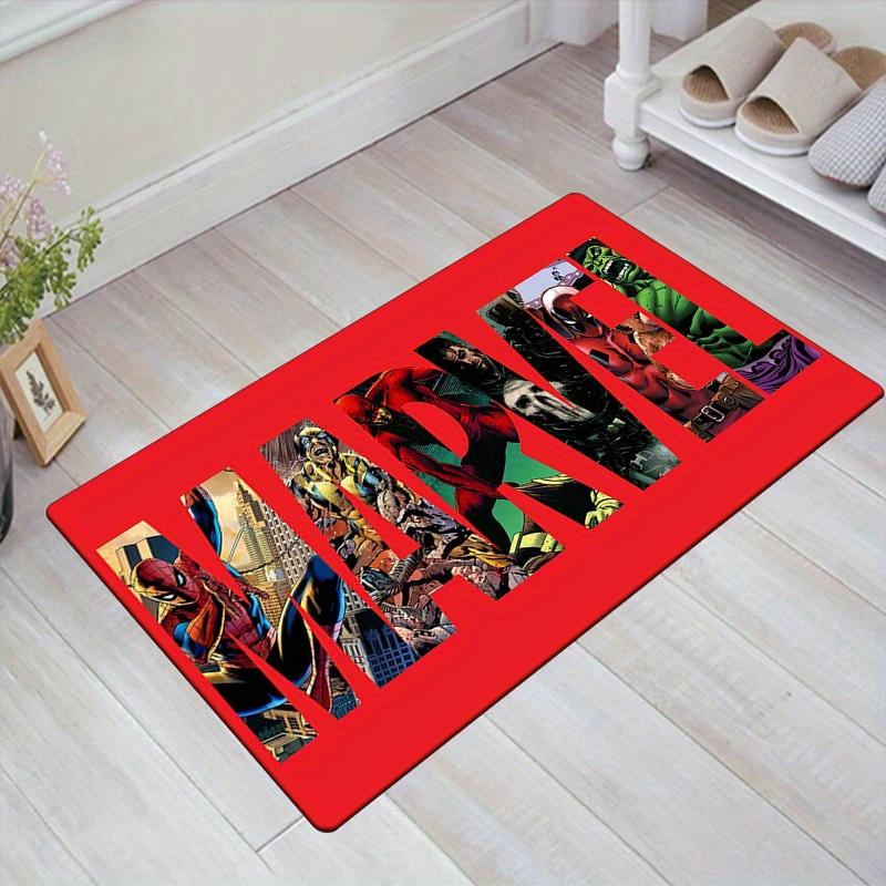 

1 шт. Килим з персонажами Marvel Avengers, Нековзкий килимок для підлоги, Дизайн з мультяшними персонажами, М який оксамит, Декор кімнати, Миючий 60cm by 90cm