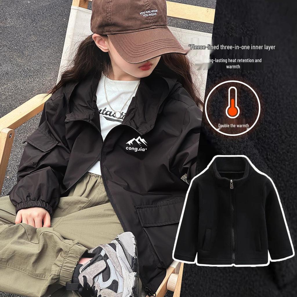 2024 Girls' Trendy Outdoor Windbreaker Jacket for Spring and Autumn