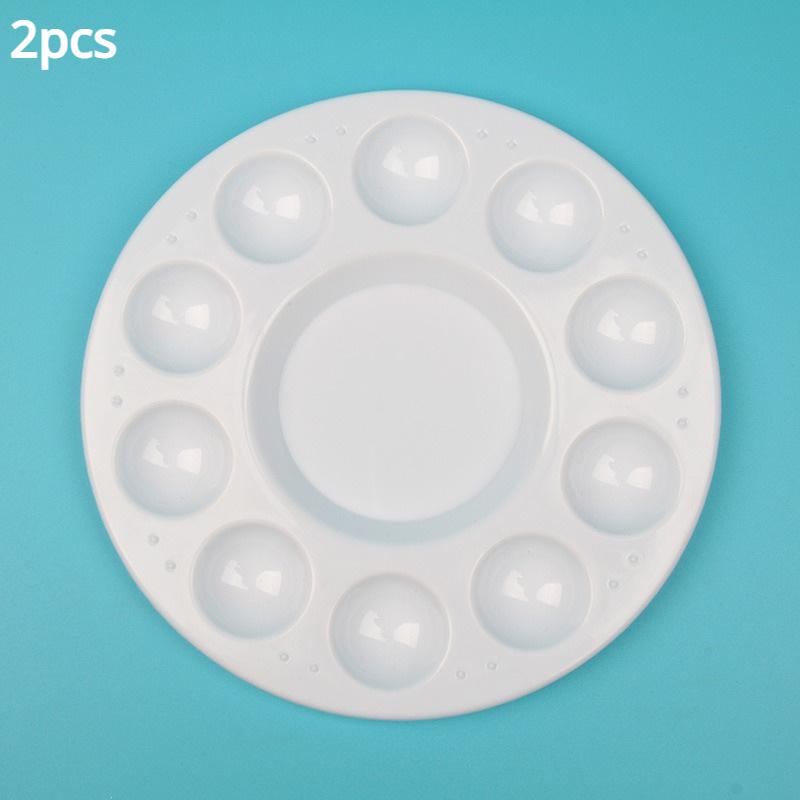 

2 шт. палитры для подносов для красок, пластиковый поддон для краски с 10 лунками, палитра для акриловых красок для детей, студентов 2pcs