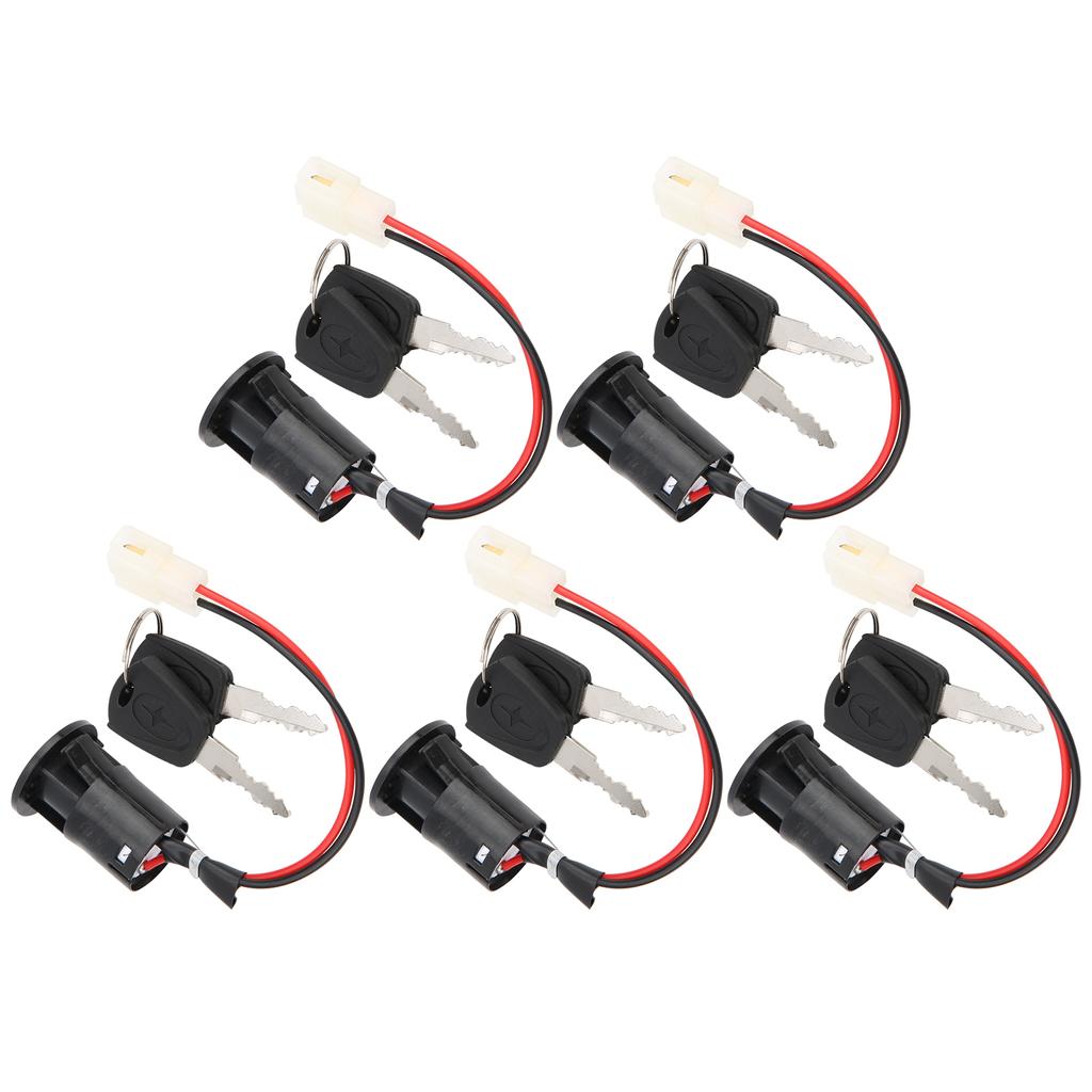 5 zestawów Blokada zasilania skutera elektrycznego Kluczyk zapłonowy Duże głowice Elektryczny zamek do drzwi Dwa kable