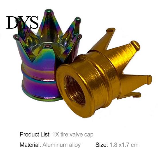 Valve Core Cap Airtight Fine Workmanship Crown Styling Shiny Motorcycle Tire for Car Cover