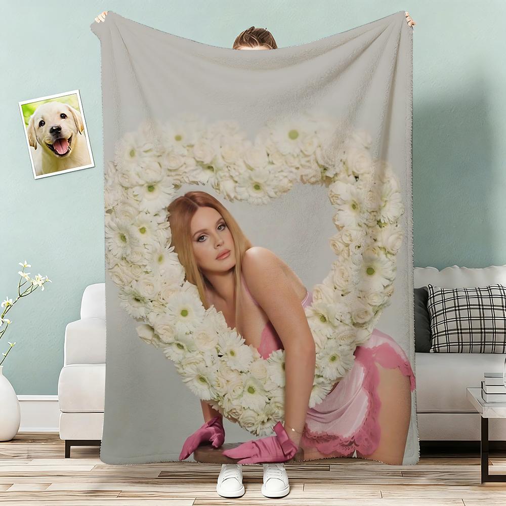 Hot Singer LLana DDel RRey Throw Lightweight g Flannel Blanket Soft Skinfriendly for Summer Cooling