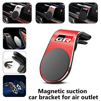 For Toyota Car L Type Metal Magnetic Phone Holder Interior Accessories GR Sport MV33 Crown RAV4 Yaris Land Cruiser Corolla Prius CHR
