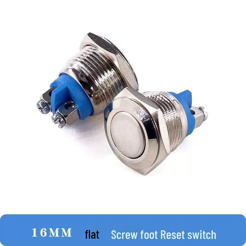 12MM/16MM Waterproof Rustproof Momentary Switch with Self-Locking, Auto-Reset, Normally Open Silver Contacts