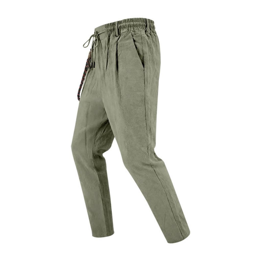 Men's Casual And Fashionable -color Loose Linen Straight-leg Pants