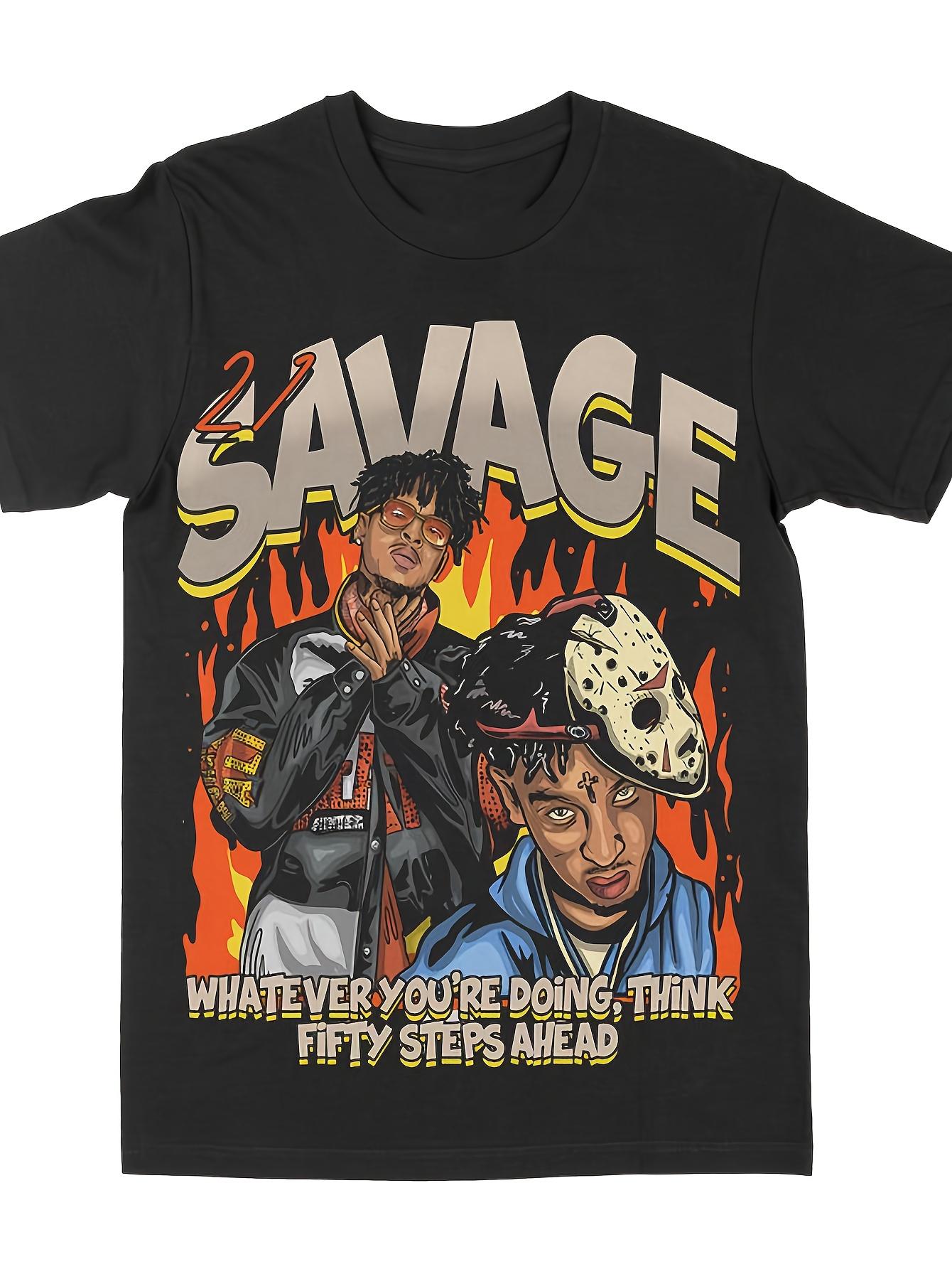 21 Savage Steps Cotton T-shirt - Vintage Style S