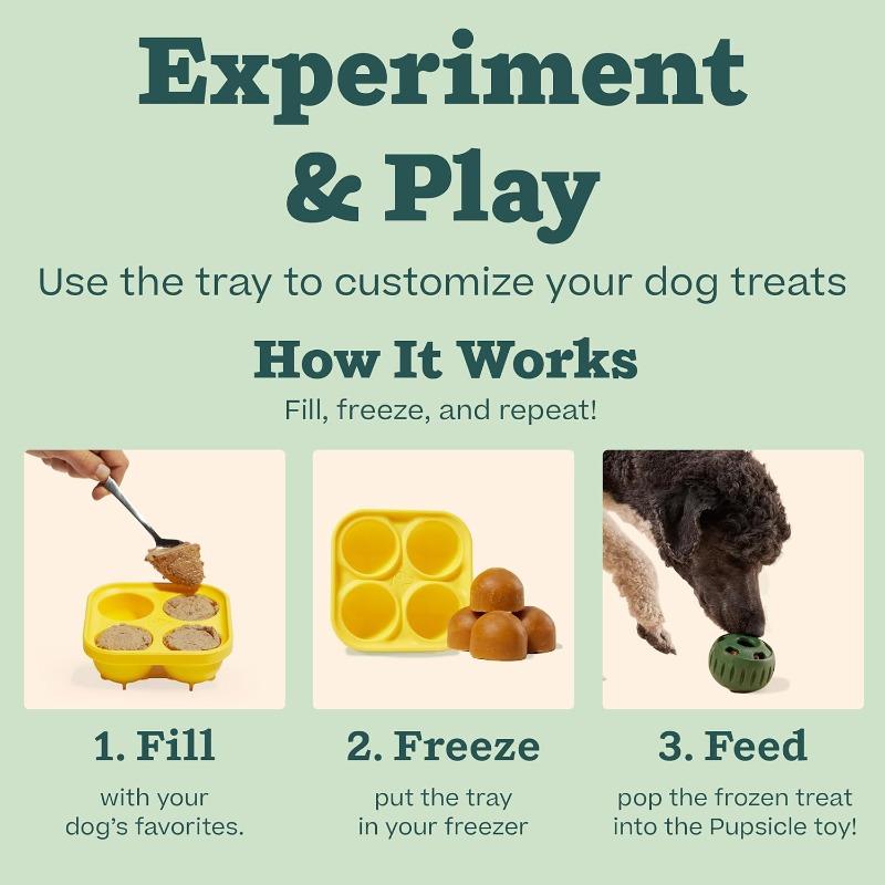 Interactive Dog Toys Mental Stimulation Silicone Treat Molds Healthy Pupsicle Enrichment Frozen Summer Cooler Chew Resistant