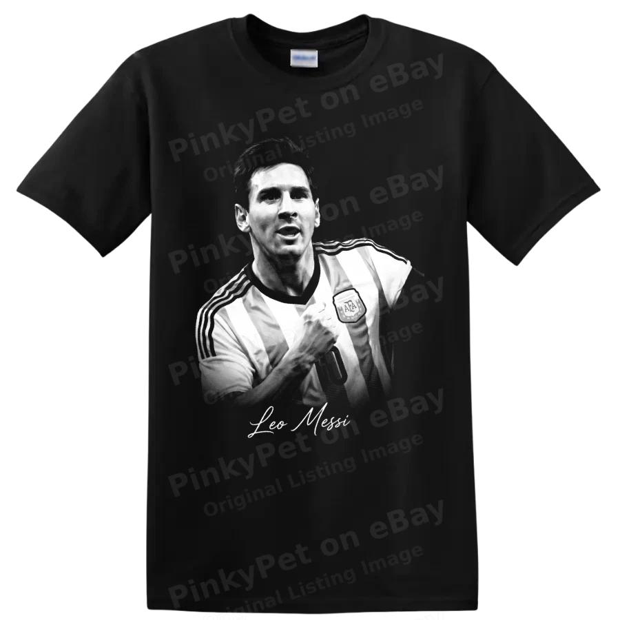Lionel Messi Giocatore di Calcio Argentino Ritratto Grafico Maglietta T-shirt Regalo per Fan Maglietta Arte