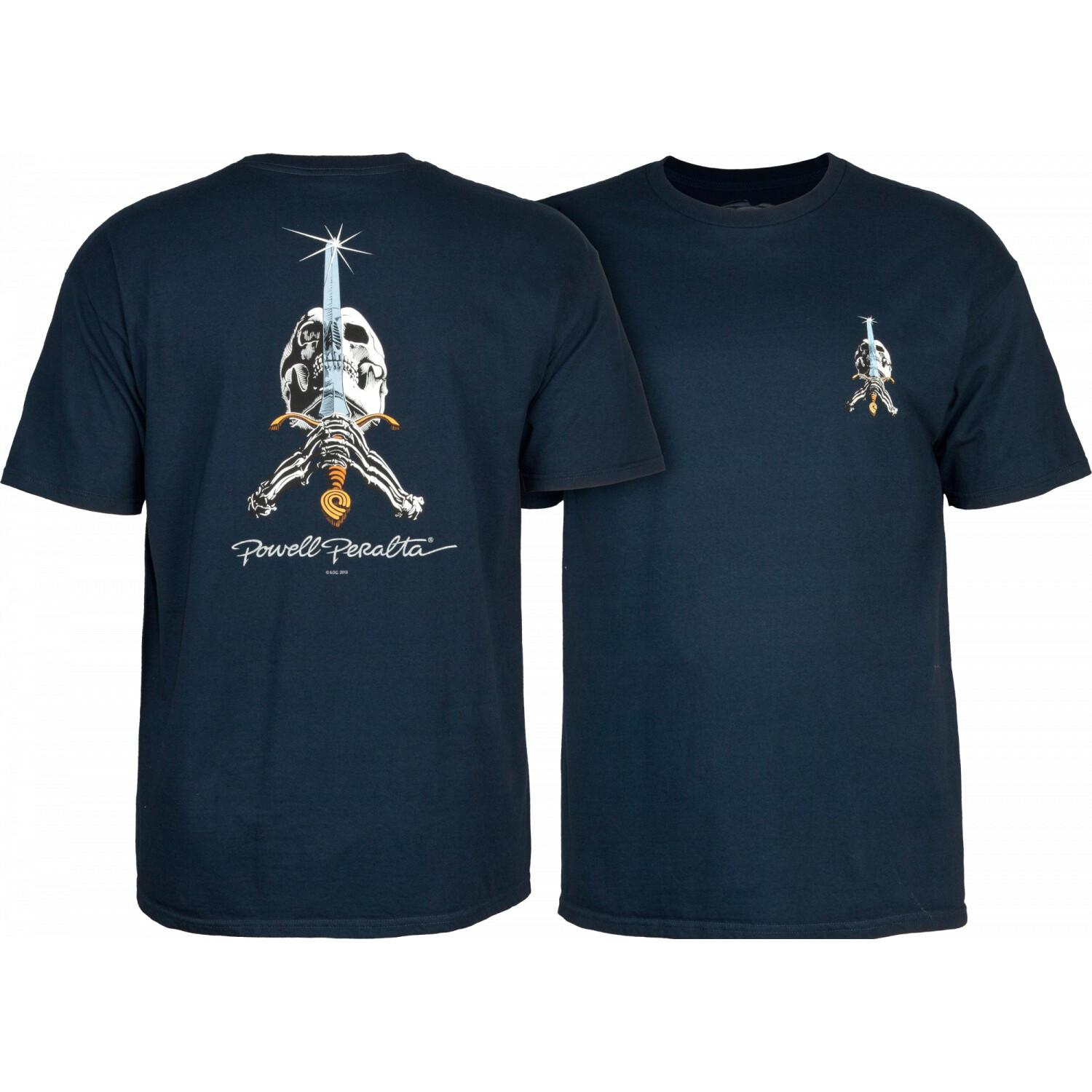 New Powell Peralta Skateboard Shirt Skull & Sword Navy S