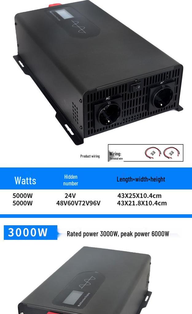 European Standard Pure Sine Wave Inverter, 12V-96V to 110V 60Hz, 500W-5000W Household Use