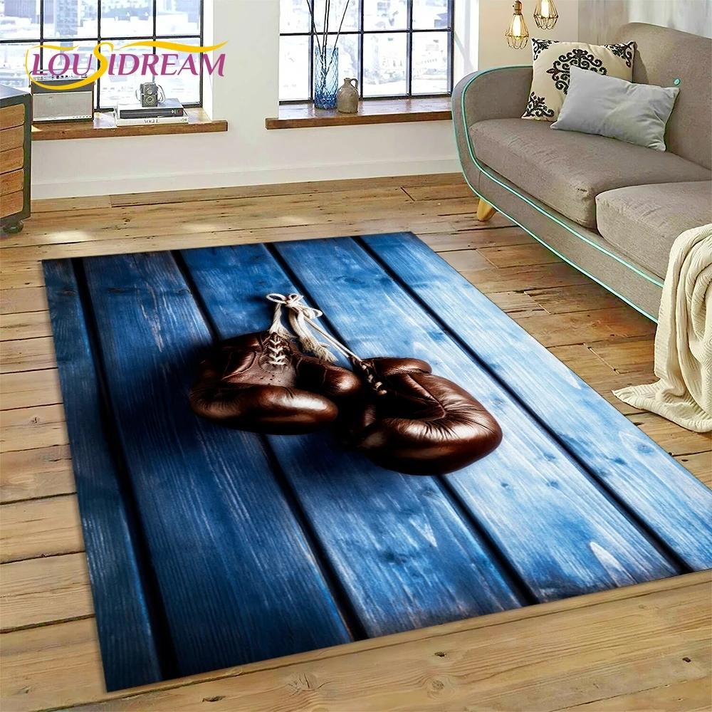 Rękawice bokserskie Bokser Walka Kreskówka Dywanik Dywan do Salonu Sypialni Dekoracja Domu, Mata Podłogowa Antypoślizgowa Dekoracja na Sofę Wycieraczka