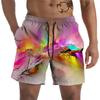 Pantaloncini da Spiaggia Grafica Arcobaleno da Uomo Colorati Board Shorts Stampati 3D Pantaloncini Sportivi Estivi Ampi Costumi da Bagno Streetwear