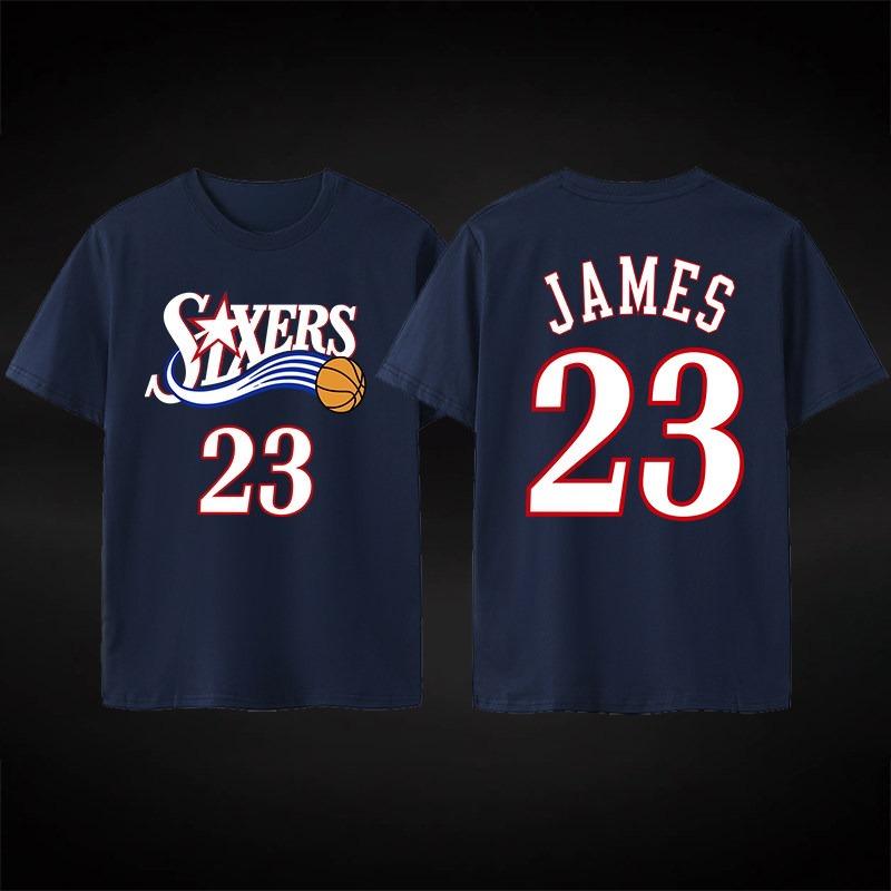 Giacomo No. 23 Cotone Jersey Philadelphia 76ers Uniforme da Allenamento Basket T-shirt Sportiva Uomo Donna Oversize Allenamento Sportivo Femminile Maschile Abbigliamento