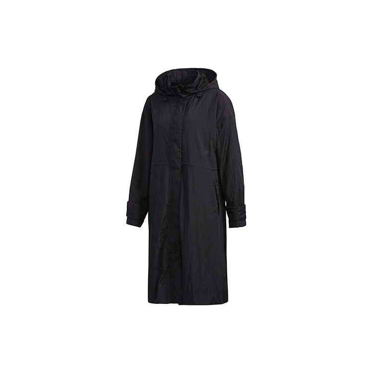 Adidas Womens Light Woven Long Jacket Black Women Streetwear FM5184 M