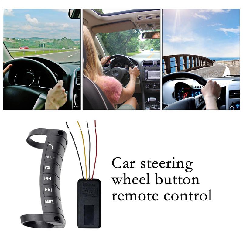 DVD Button Steering Wheel Swtch Multifunction Steering Wheel Button Remote Control Navigation Portable Wireless Media Controlle