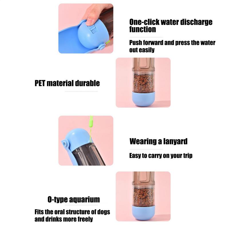 Dog Water Bottle Dog Water Bottles For Walking Foldable Spill Proof Dishes With Food Container For Camping Hiking Beach Road