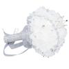 Wedding Bouquet with Crown 10.6 Inch PU Lace Satin Bridal Bridesmaid Artificial Flower Hand Bouquet for Wedding Party