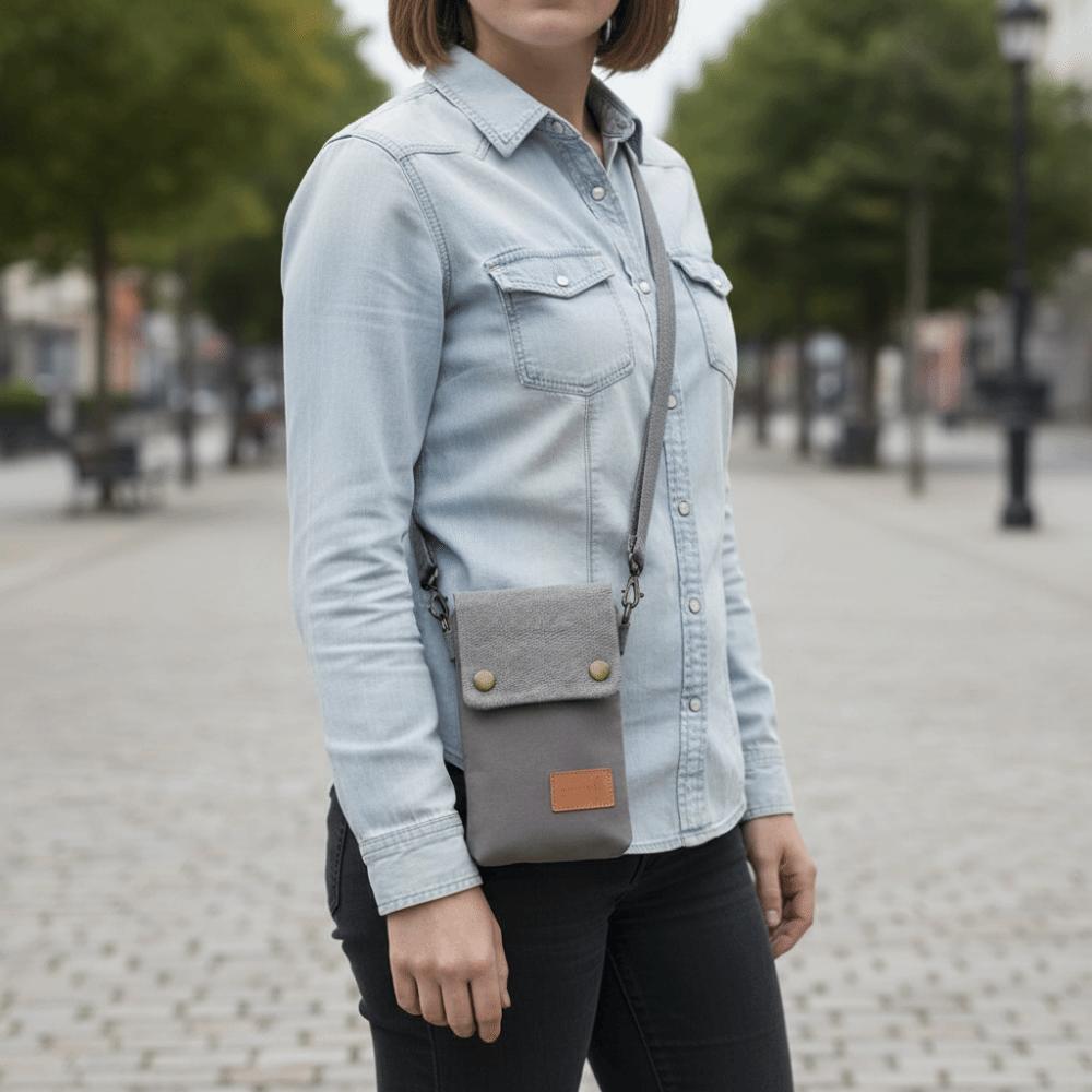 Shoulder Solid Color Mini Mobile Phone Bag Canvas Solid Color Crossbody Canvas Bag  Mobile Phone