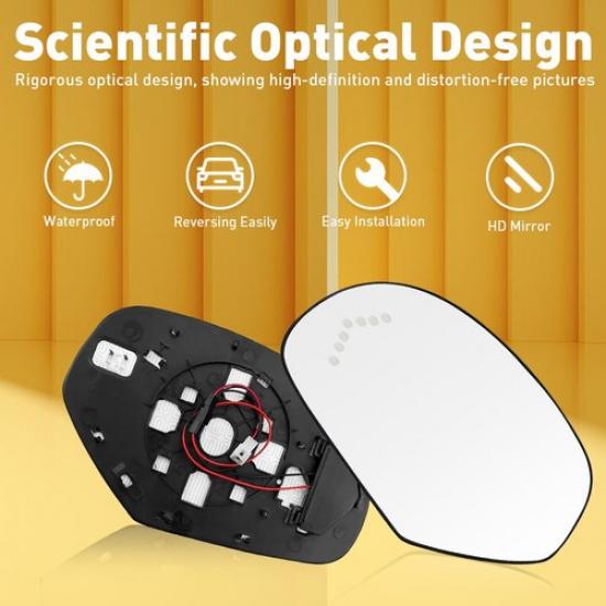 Mirror Glass Heated Turn Signal Driver Side LH For 2007-2013 Chevy GMC Cadillac