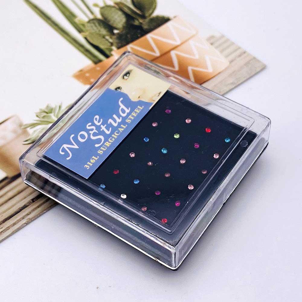 

24-Piece Boxed Stainless Steel Nose Studs - 1.8mm Body Piercing Jewelry