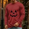 Men's Halloween Long Sleeve Neck Casual Top for Party
