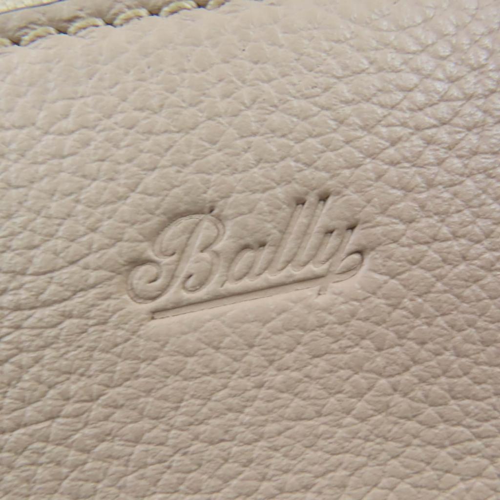 Bally Shoulder Bag SOMMET ZIP Leather 2WAY Handbag Pink Beige Leather Women Used