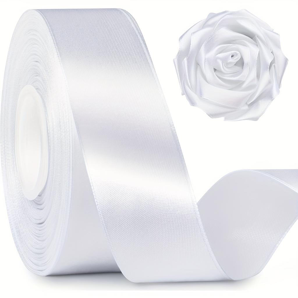 Leuchtend gelbes Satinband Polyesterstoff, Perfekt für Basteln, Geschenkverpackung, Hochzeitsdeko & DIY Bastelband mit gewebten Kanten, Bastelbedarf