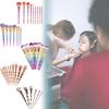10 Piece Girl Makeup Brush Set Gradient Finish Durable Plastic Handles Supplies