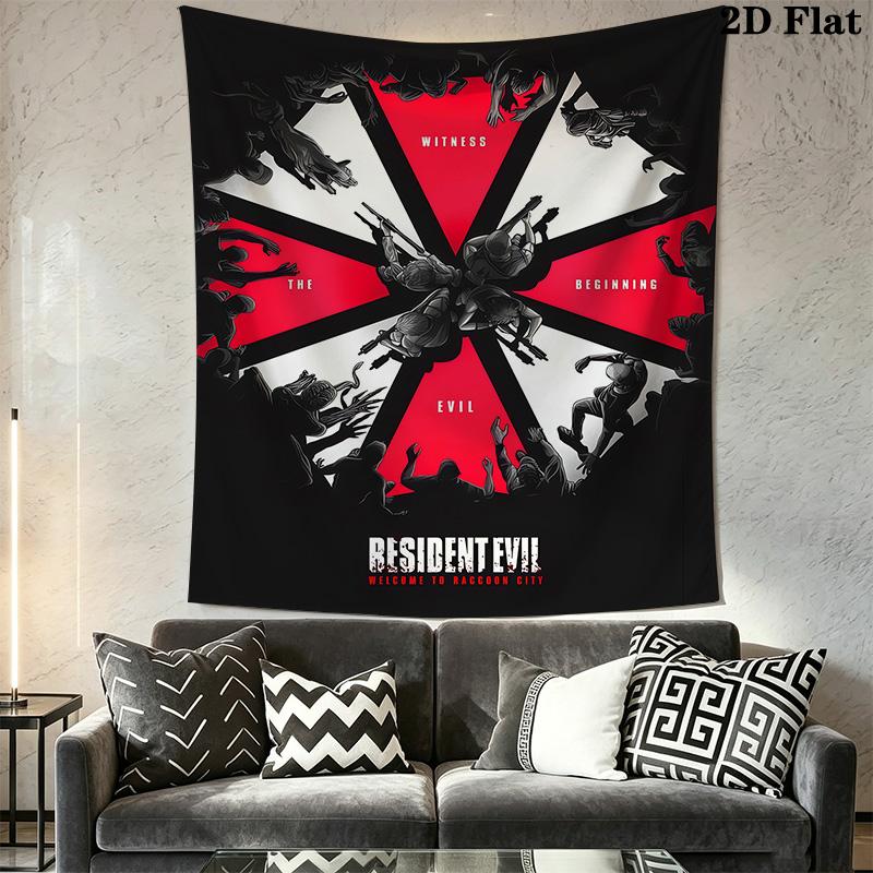 Resident Evil Umbrella Corporation Logo Tapestry Fashion Print Background Cloth Wall Covering Decoration Background Wall Hanging Cloth