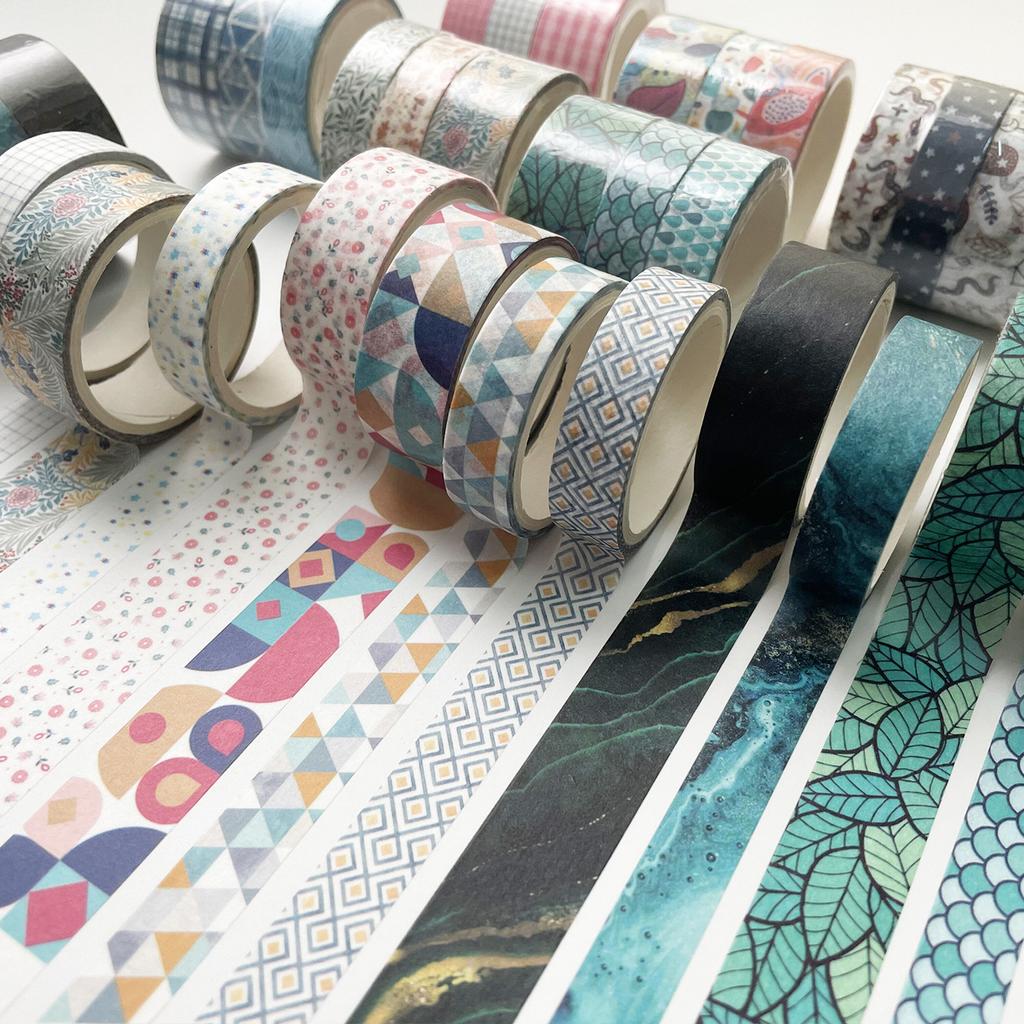 Basic Washi Tape Set 3m Long Creative Masking Tape for Journaling Scrapbooking DIY Decoration Crafts