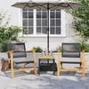 Vidaxl Garden Chairs, 2 Pcs, Black, Poly Rattan And Acacia Wood