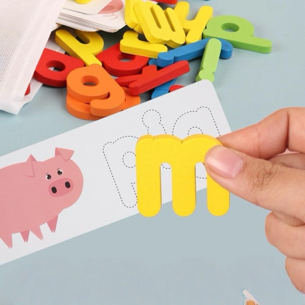 English Wooden Spelling Game Letter Matching Jigsaw Letter Puzzles  Early Childhood