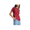 Adidas Belgium 24 Home Jersey Printed Color Block Striped Short Sleeve Football Shirt Women Jersey Red IQ0774