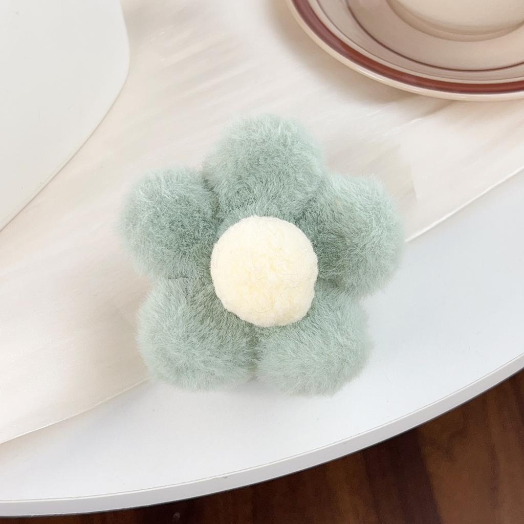 Cute Autumn And Winter Plush Flower Sweet Shark Clip Headwear For Women