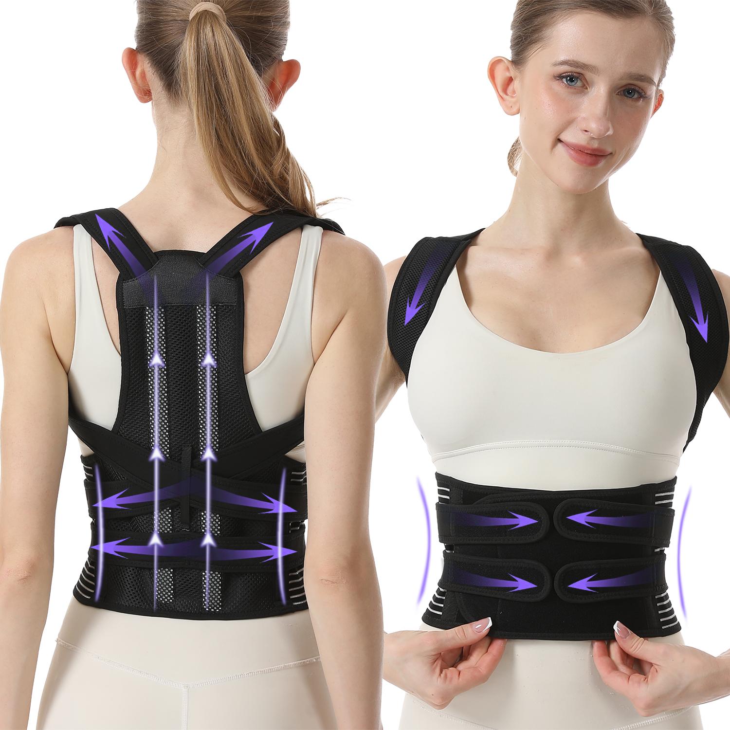 Posture Corrector For Women Men Upgraded Back Brace Support Adjustable Shoulder Straightener Improve Posture S чёрный
