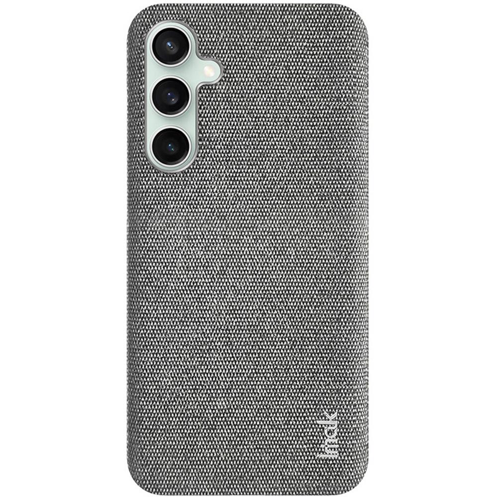 IMAK Série Ruiyi pro Samsung Galaxy S24 FE Pouzdro Textilní textura Kůže+PC Zadní kryt na telefon
