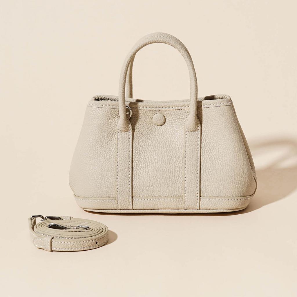 First Layer Cowhide Garden Bag, Genuine Leather Women's Bag, Fashionable Versatile Lychee Pattern Shoulder Portable Messenger Bag